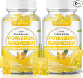 softbear Potassium Gummies for Adults, Sugar-Free Potassium Magnesium Supplement with Vitamin B6 CoQ10 for Muscle Cramps Vegan Pineapple Flavor 120 Gummies