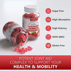 softbear Glucosamine Chondroitin Gummies Sugar Free, Extra Strength Glucosamine Chondroitin Supplement for Natural Joint Support, Raspberry Flavored 120 Count