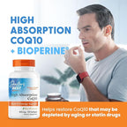 Doctor's Best High Absorption CoQ10 with BioPerine Supplement - Coenzyme Q10 Softgels for Heart Health & Antioxidant Support, Naturally Fermented CoQ10 100mg for Women & Men, Non GMO - 120 Softgels
