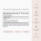 JSHealth Vitamins Advanced Magnesium+ Powder with Magnesium Glycinate & Citrate - 3 Bioavailable Forms, 400 mg/Serving