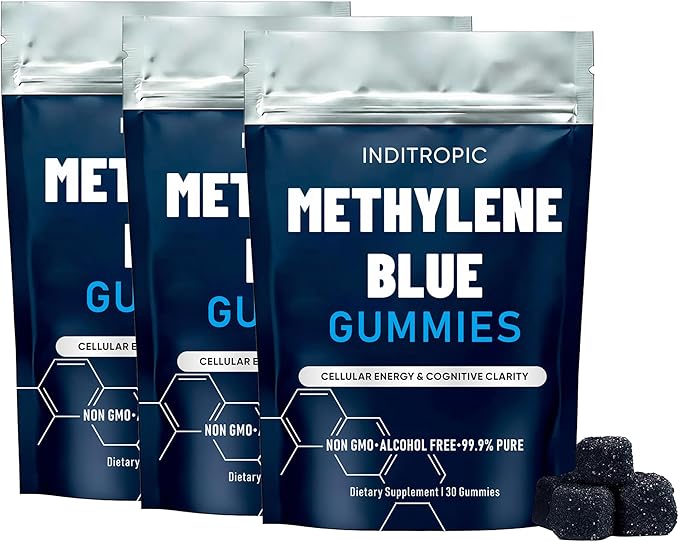 Methylene Blue Gummies, Cellular Energy & Cognitive Clarity, 30 Gummies (3 PCS)