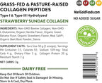 MariGold Grass-fed Collagen Peptides Powder Strawberry Sundae 1LB - 100% Pure, Type I & III Bovine Hydrolyzed Collagen, Non-GMO, Hormone Free, Soy Free, Gluten Free, Dairy Free, Keto-Friendly