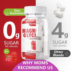 Magnesium Glycinate Gummies 1000mg with Magnesium L-Threonate,Chelated Magnesium Potassium Complex Supplement with VitD, B6, CoQ10, Calcium,Supports for Memory, Calm, Mood - 180 Gummies Raspberry