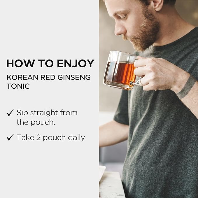 JUNG Kwan Jang Korean Red Ginseng Tonic Pouch (Tonic Mild) 6 Years Korean Red Ginseng, 10 Herbs and Plants for Immune Suuport