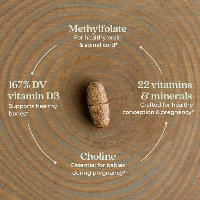 New Chapter Prenatal Vitamins, One Daily Prenatal Multivitamin with Methylfolate + Choline for Healthy Mom & Baby, Gluten Free & Non-GMO, 90 Count