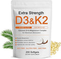 Vitamin D3 K2 Magnesium Complex, Extra Strength D3 & K2 with Triple Magnesium Softgels, D3 + K2 (Mk-7) | Support Bone & Immune | Improve Energy | Non-GMO, 200 Softgels (1) (1)