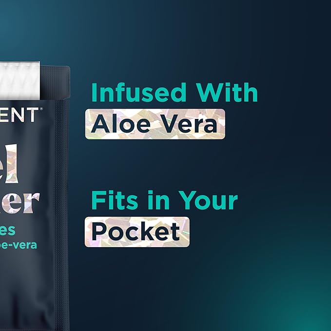 Promescent After Sex Clean Up Wipes Individually Wrapped Made with Aloe Vera, Gentle pH Balanced Formula Sex Wipes for Men, Women & Couples (40 Count)