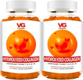 VITA GLOBE Collagen Gummies – 200mg Hydrolyzed Collagen Types I, II, III, V & X | Supports Hair, Skin, Nails, Joints & Bones | Non-GMO Daily Collagen Supplement for Adults – 120 Gummies (Pack of 2)