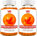 VITA GLOBE Collagen Gummies – 200mg Hydrolyzed Collagen Types I, II, III, V & X | Supports Hair, Skin, Nails, Joints & Bones | Non-GMO Daily Collagen Supplement for Adults – 120 Gummies (Pack of 2)