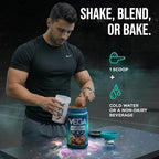 Vega Protein + Supergreens - 20g Plant-Based Protein, Chocolate, 25 Servings, Real Greens & Veggies, Vegan Keto, 0g Added Sugar, Non-GMO, Gluten Free, Dairy Free, 1.8lbs (Packaging May Vary)