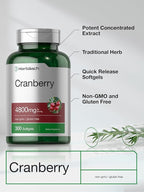 Horbäach Cranberry Pills | 300 Softgels | Non-GMO, Gluten Free Supplement | from Concentrate Extract