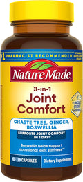 Nature Made 3-in-1 Joint Comfort Capsules, Chaste Tree, Ginger & Boswellia, Joint Supplements for Men and Women, 30 Capsules, 30 Day Supply