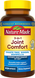 Nature Made 3-in-1 Joint Comfort Capsules, Chaste Tree, Ginger & Boswellia, Joint Supplements for Men and Women, 30 Capsules, 30 Day Supply