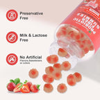 Probiotic Fiber Gummies for Adults, No Sugar Added Strawberry Flavor– 120 Billion CFUs –Vitamin C,Vitamin D–Digestive Health & Regularity Support(60 Count)