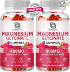 Magnesium Glycinate Gummies 400 mg with 100 mg Composite magnesium - Chelated Magnesium Potassium Supplement with Vitamin D, B6 Supports Calm, Sleep, Memory & Muscle Cramps,Sugar Free - 120 Gummies
