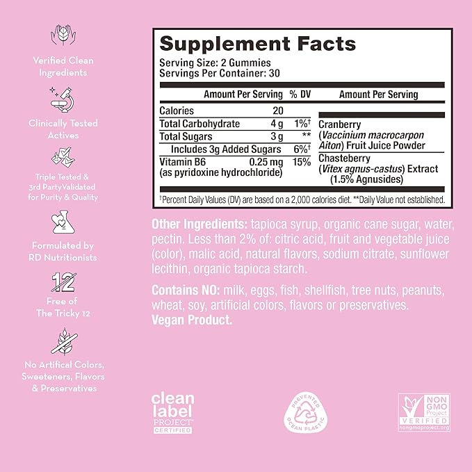 HUM Nutrition SOS PMS Gummies, Helps Relieve PMS Symptoms, Bloating Relief, Mood Swings, Hormonal Balance with Chasteberry Vitex PMS Gummies (100-Count)