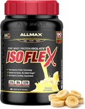 ALLMAX ISOFLEX Pure Whey Isolate Protein Powder - Gluten Free, Low Lactose, Sugar-Free - High-Protein, Clean, Keto-Friendly for Pre Post Workout Supplement for Women and Men | Banana, 2lb