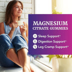 Magnesium Citrate Gummies | Extra Strength for Calm, Relaxation & Digestion | High Absorption Magnesium Gummies for Adults | Vegan, Non-GMO | Raspberry Flavor Mag Gummy | 60 Ct, 1 Month Supply