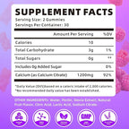 Calcium Citrate Gummies 1200mg Calcium Gummies for Women & Men, Chewable Calcium Supplements Support Immune Health & Bone Strength, Vegan/Sugar-Free/Gluten-Free, Raspberry Flavor 120 Count
