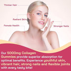 Collagen Gummies for Women, Hydrolyzed Collagen Peptides Type I, II, III, V, X, 0 Sugar - Collagen Gummies for Skin, Wrinkles, Hair, Nails, Digestive & Immune Health, 60 Days Supply