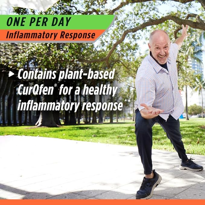 Osteo Bi-Flex One Per Day Inflammatory Response CurQfen Plant-Based Supplement, Improve Joint Function, Strength, Flexibility, Mobility 30 Capsules