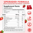 180 Count | Iron Supplement for Women,Men & Kids, Iron Gummies for Iron Deficiency & Anemia with Vitamin C B6 B12,Folate-Iron Supplement Support Bl♡♡d Oxygen & Energy Boost, Vegan,Non-GMO &Gluten Free