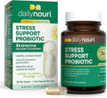 Daily Nouri Stress Support Probiotics for Women & Men | Mood & Cortisol Support | Gut-Brain Axis + Digestive Support | 3 Clinically Studied Strains + Omega | 30-Day Supply