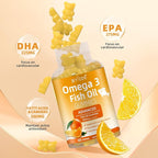 Omega-3 Fish Oil Supplements: Pure 1000mg Omega-3 Gummies Support Heart Joint Eye Brain Immune Health 60 Gummies 30 Day Supply