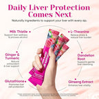 Venture Pal Hydration Packets + Liver Support- Liquid Daily IV Electrolyte Powder Packets with 7 Electrolytes & 5 Vitamins, Milk Thistle + L-Theanine | Sugar-Free | Keto Friendly | Vegan, 16 Sticks