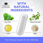Natural Serotonin Supplement - Made in USA Manganese Serotonin & Cortisol Manager - Serotonin Booster Vitamin Supplement for Women with 5-HTP Vitamin B6 B12 GABA L Theanine L Tryptophan - 60 Capsules