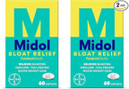 Midol Bloat Relief Caplets with Pamabrom,Relieve Bloating Symptoms Before and During Your Period,Provides Up to 6 Hours of Relief for Women,60 Count (Pack of 2)
