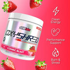 EHP Labs OxyShred Pre Workout Powder - Preworkout Powder with L Glutamine & Acetyl L Carnitine, Energy Boost Drink - Cosmic Blast, 60 Servings