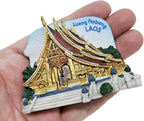 WitnyStore Tiny Wat Xieng Thong Temple of The Golden City in Luang Prabang, Laos Southeast Asia Tourist Attractions Resin Refrigerator Magnet Traveler Souvenir 3D Fridge Magnets