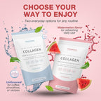 Multi-Type Collagen Powder (Watermelon) – Types I, II, III, V & X for Skin, Hair, Nail & Joint Support – Multi Collagen Supplement With Biotin, Vitamin C & Hyaluronic Acid – Grass-Fed, Non-GMO