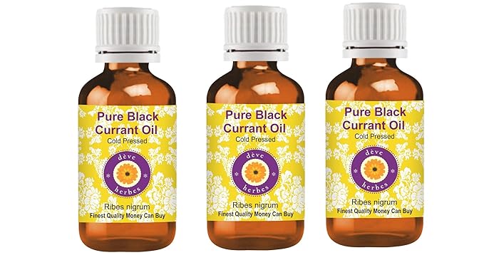 Deve Herbes Pure Black Currant Oil (Ribes nigrum) Cold Pressed (Pack of Three)100ml X 3 (10 oz)