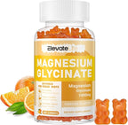 Magnesium Glycinate Gummies 1000mg - Sugar Free Magnesium Potassium Supplement with Vitamin D, B6, CoQ10 for Calm Mood & Sleep Support - 60 Orange Gummies