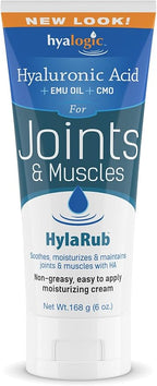 HylaRub HA Joint & Muscle Cream – Hyaluronic Acid Muscle Rub w/ Emu Oil & CMO – Non Greasy, Soothes, Moisturizes & Maintains Shoulders, Knees, Back, Hips & More 6 oz. by Hyalogic