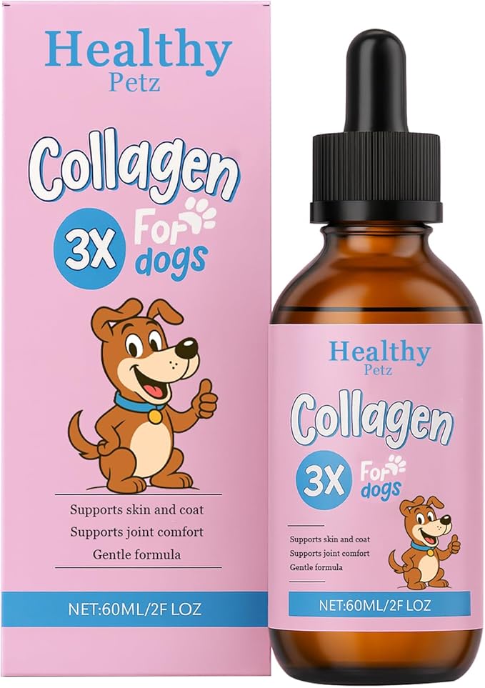 Premium Liquid Collagen for Dogs - Skin & Coat Supplement with Hyaluronic Acid & Biotin, Supports Joint Health, Mobility & Hydration for All Dogs, Bacon Flavor - 2 fl oz (1)