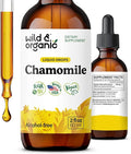 Wild & Organic Chamomile Tincture - Add to Tea for Relaxation Support - 500 mg Chamomile Flowers Drops - Mood Support Herbal Supplement - 28-Day Supply - Vegan, Sugar & Alcohol-Free - 2 fl oz