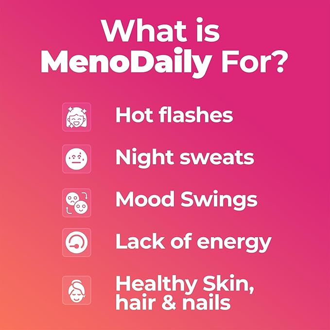 Happy Mammoth Meno Daily Menopause Vitamins & Supplements for Women, Boost Metabolism, Healthy Skin, Hair and Nails, Hot Flash, Mood Support, 72 Capsules