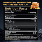 Primal Compound Shilajit Gummies for Men,with Manuka Honey, Organic Monk Fruit & Fulvic Acid, Shilajit Gummies Energy Supplements, 30 Gummies