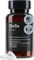 DoSe by VH Hyaluronic Acid Capsules 300mg – Hyaluronic Acid Supplement with Vitamin C – Supports Skin Hydration, Joint Comfort & Eye Moisture – Vegan Supplement (30 Capsules)