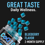 CoQ10 Gummies for Adults 500mg – Sugar Free, 120 Gummies – with Omega-3, Vitamin B3 & Zinc – Supports Heart Health, Cellular Energy & Antioxidant Support Gummy Chews
