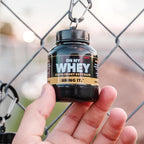 OnMyWhey - Protein Powder and Supplement Funnel Keychain, Portable to-Go Container for The Gym, Workouts, Fitness, and Travel - TSA Approved, Classic 3-Pack
