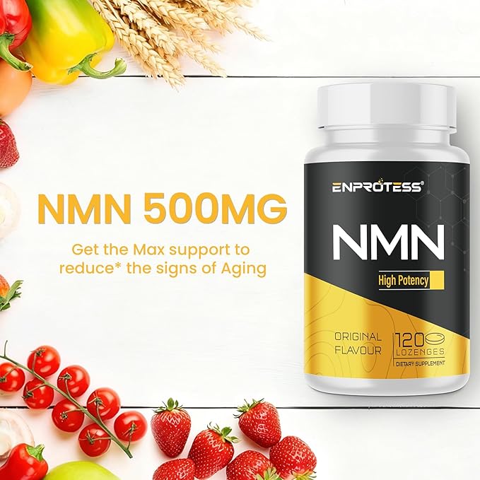 Sublingual NMN 500mg, Max Absorbency & Fast-Acting NMN Supplement（120-Day Supply）, 99% Pure NMN (Nicotinamide Mononucleotide) for NAD, Cell, Immune, Energy, Muscle, Anti-Aging, Longevity, 120 Lozenges