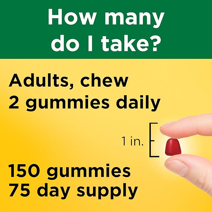 Nature Made Vitamin B12 Gummies 1000 mcg per serving, Dietary Supplement for Energy Metabolism Support, B12 Vitamins, 150 Gummy Vitamins, 75 Day Supply