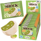 FitnesSHOCK Pistachio White Chocolate Protein Brownie – Low Sugar Dessert Snack (2g Total Sugar, No Added Sugar) – Healthy Snack – 10 Count