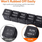 Lifewit Monthly Pill Organizer, 28 Day Pill Box, 4 Weeks One Month Vitamin Cases, Large Compartments Medicine Organizer for Fish Oils, Supplements, 28 Grids, Black