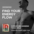 JungKwanJang Korean Red Ginseng Tonic Gold - Herbal Energy Drink with 6 Botanical Extracts - Daily Immune & Vitality Support - Vegan, Non-GMO, No Caffeine Liquid Supplements (30 Packs, 1.35 fl oz)