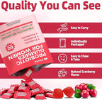 Women Probiotic Gummies - Viginal Probiotics for Women, Feminine pH Balance Supplement, Prebiotic Chewable Gummy, for Vaginal Health, Yeast Balance, Immune Defense, Healthy Odor, Cranberry, 60 Count
